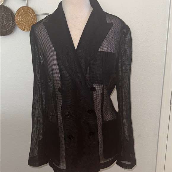 Ralph Lauren Jackets & Blazers - Ralph Lauren Black Sheer Double-Breasted Blazer